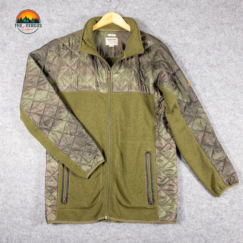 Burton Dry Ride Ski Jacket Green Long Sleeve Pockets Men's Size Large